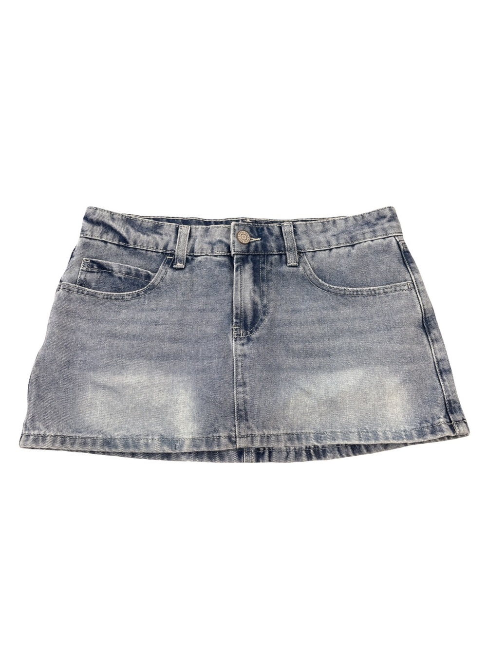 Indigo Rein Faded Blue Denim Mini Skirt